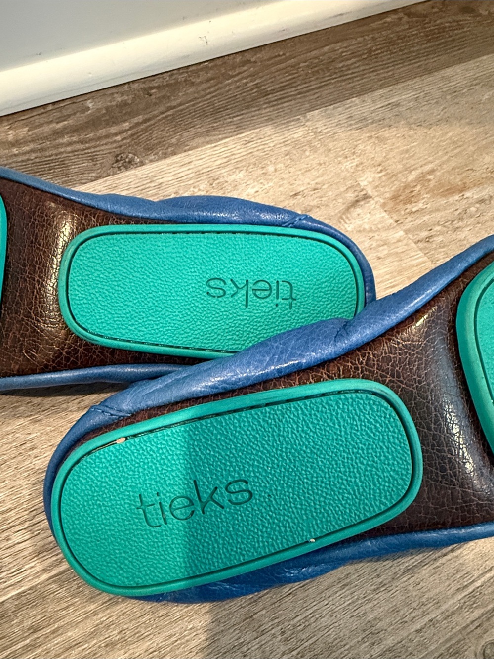 Tieks Blue Leather Ballet Flats - Picture 3 of 3